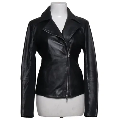 Bikerjacka (Svart) från Emporio Armani Bomull, Elastan, Skinn