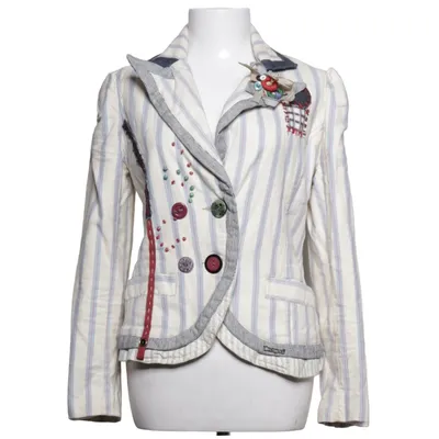 Kavaj (Vit, Blå, Flerfärgad) från Desigual Linne, Polyester, Viskos