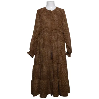 Robe longue (Marron, Jaune) de Purple Queen Coton, Polyester