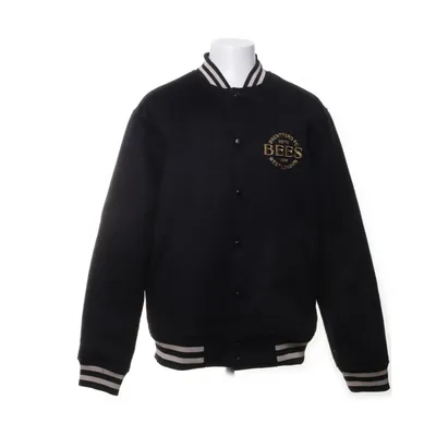 Bomber jacket (Black) Polyester, Wool