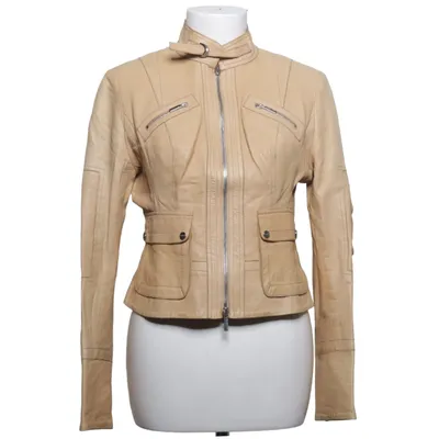 Läderjacka (Beige) från Karen Millen Acetat, Skinn, Viskos
