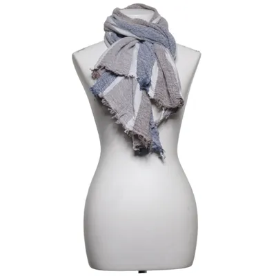 Scarf (Blue, Beige, Gray) from Cinque Cotton, Linen