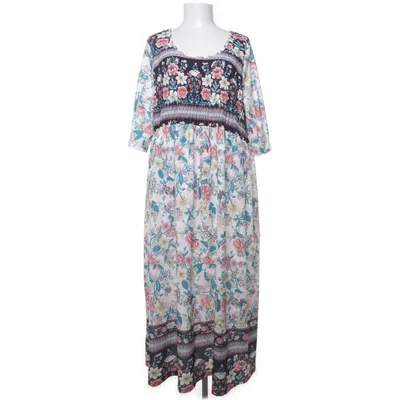 Dress (White, Blue) from Maria & Gabriele Polyester, Cotton