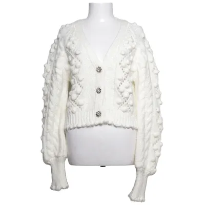 Cardigan (Blanc) de Dilvin Knit Acrylique, Mohair, Polyester, Laine