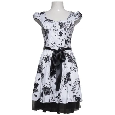 Dress (White, Black) from H&R Cotton, Elastane