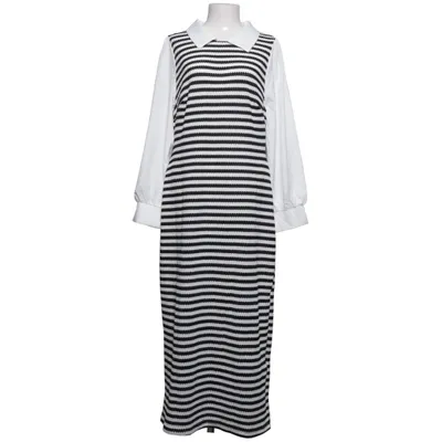 Maxikleid (Schwarz, Weiß) von Shein Elasthan, Polyester