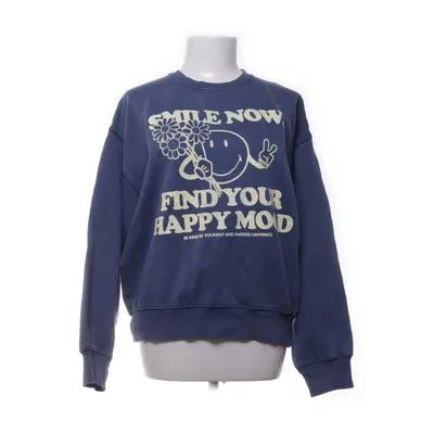 Sweatshirt (Blue) from Zara x Smiley World Cotton, Elastane