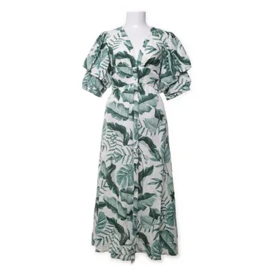 Maxi dress (Green, Multicolored) from Johanna Ortiz x H&M Linen, Viscose, Cotton