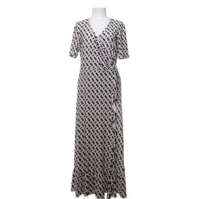 Wrap dress (White, Multicolored) from Angelle Milan Elastane, Polyester