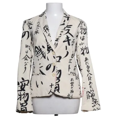 Blazer (Beige, Noir) de Moschino Jeans Coton, Élasthane, Polyester