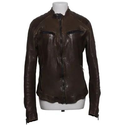 Leather jacket (Brown) from Be Edgy Cotton, Leather, Polyester