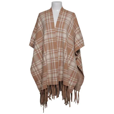 Poncho (Brown, Beige) from Foresta Bella Polyamide, Polyester, Viscose