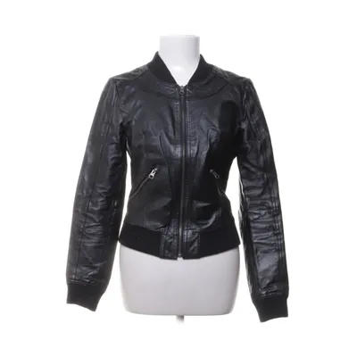 Leather jacket (Black) from VILA Clothes Polyester, Leather