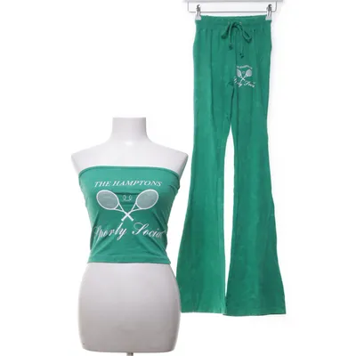 Set (Grön, Vit) från Fashion Nova Bomull, Elastan