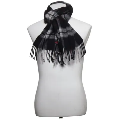 Scarf (Black, Gray, Red) from Hemley Wool