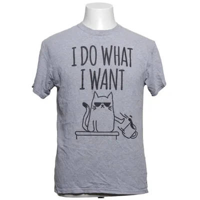 T-shirt (I Do What I Want) fra DOM Bomuld, Polyester