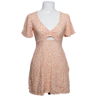 Jurk (Beige, Roze, Meerkleurig) van Pull & Bear Linnen, Viscose