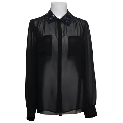 Blouse (Black) from Axara Paris Polyester, Silk