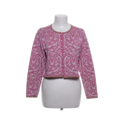 Cardigan (Roze, Wit) van Oleana Merinowol, Zijde