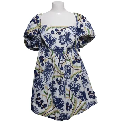 Jurk (Wit, Blauw, Groen) van Anthropologie Katoen, Polyester, Viscose