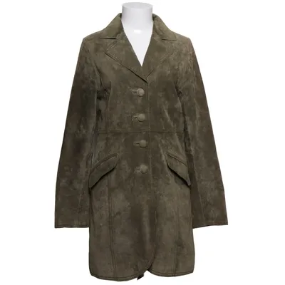 Leren jas (Groen) van H&M Acetaat, Suède