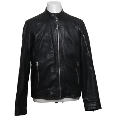 Veste en cuir (Noir) de Jack & Jones Cuir, Polyester