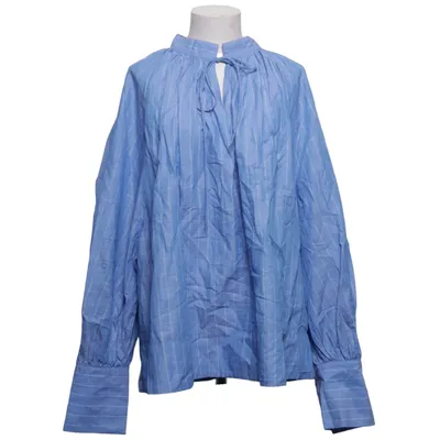 Knytblus (Blå) från H&M Premium Quality Bomull, Linne