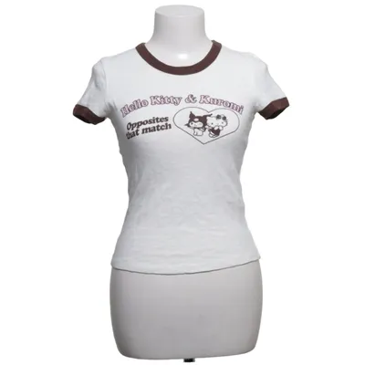 T-shirt (White, Brown) from Zara Cotton