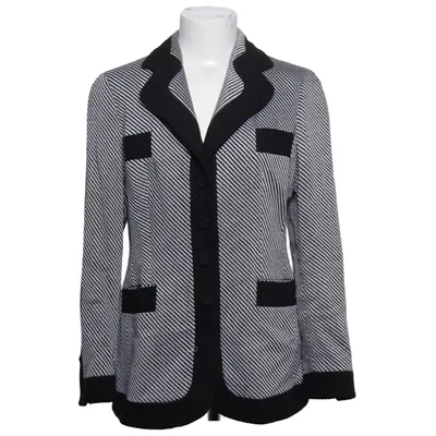 Blazer (Noir, Blanc) de Rena Lange Coton, Cupro