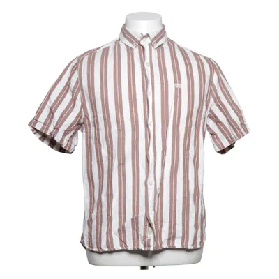 Kortärmad skjorta (Vit, Brun) från Forét Bomull, Linne