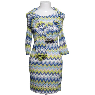 Klänning (Blå, Gul, Vit, Flerfärgad) från Alice by Belle Shoes Akryl, Metallfiber, Polyester