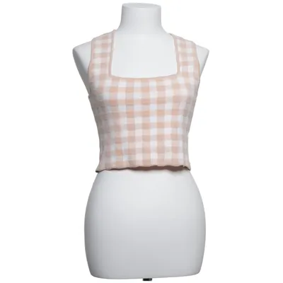Crop top (Beige, Hvid) fra STAUD Elastan, Polyester, Viscose