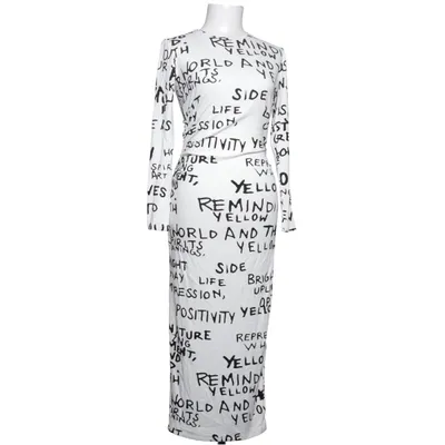 Maxi jurk (Wit, Zwart) van Desigual Elastaan, Viscose