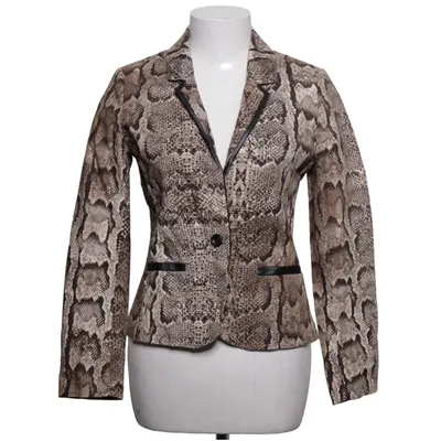 Blazer (Marron, Beige) de H&M Coton, Élasthane, Faux cuir, Polyester
