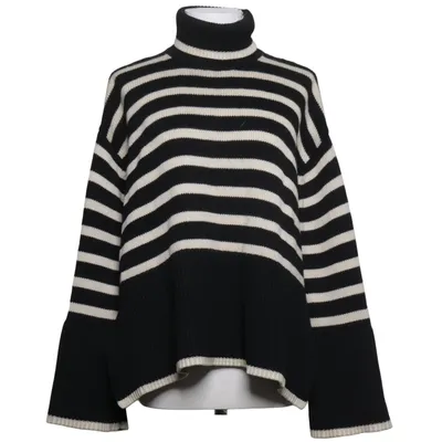 Turtleneck (Sort, Hvid) fra Totême Bomuld, Uld