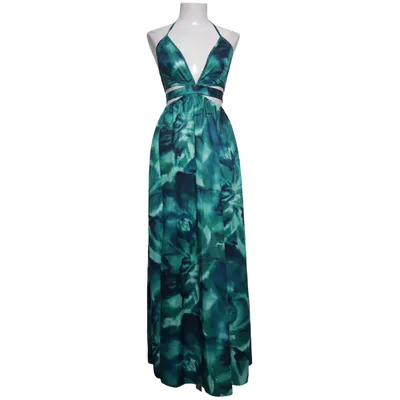 Halternek jurk (Blauw, Groen, Meerkleurig) van Shein Elastaan, Polyester