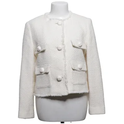 Blazer (White) from Mango Cotton, Linen, Lyocell, Polyester, Viscose, Wool