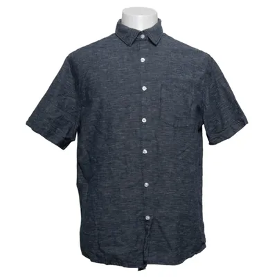 Chemise à manches courtes (Bleu) de On Our Terms Coton, Lin
