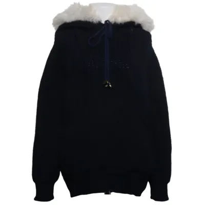 Hoodie (Blue) from Gianfranco Ferré Leather, Merino wool