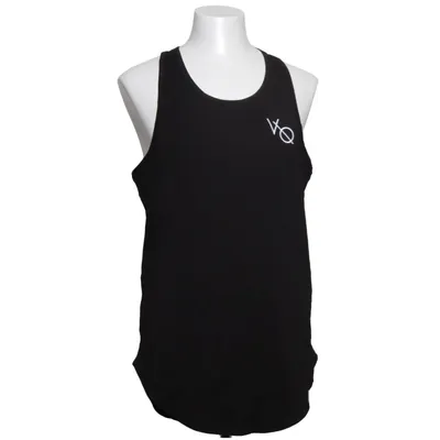 Sport tanktop (Zwart) van Vanquish Fitness Katoen, Elastaan