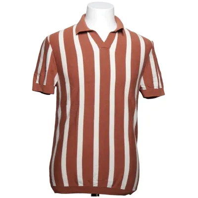 Pikétröja (Brun, Vit) från H&M Bomull, Viskos