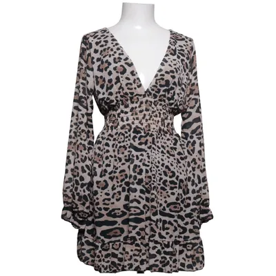 Dress (Beige, Brown, Black) from L&S Elastane, Polyester, Viscose