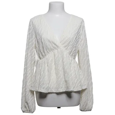Wrap blouse (White) from Shein Elastane, Polyamide