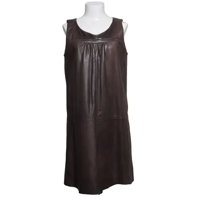 Leren jurk (Bruin) van Avenue Foch by Anne L Leer, Polyester