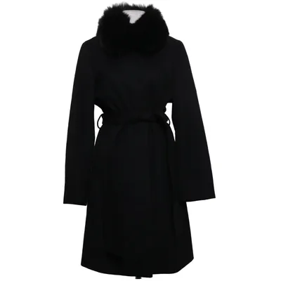 Coat (Black) from Skinnwille Cashmere, Polyester, Viscose, Wool