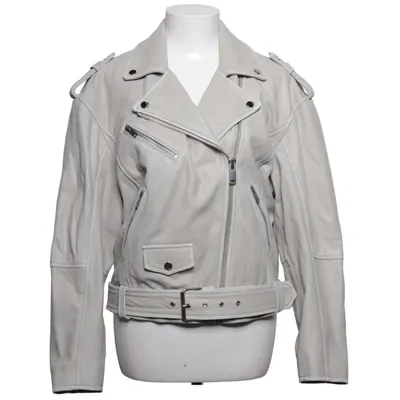 Bikerjack (Grijs) van My Essential Wardrobe Elastaan, Leer, Polyester
