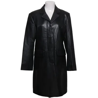 Leather coat (Black) from Gazelli Creation Leather, Viscose