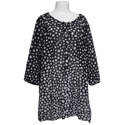 Blouse (Zwart, Wit) van Selection by Ulla Popken Katoen, Zijde