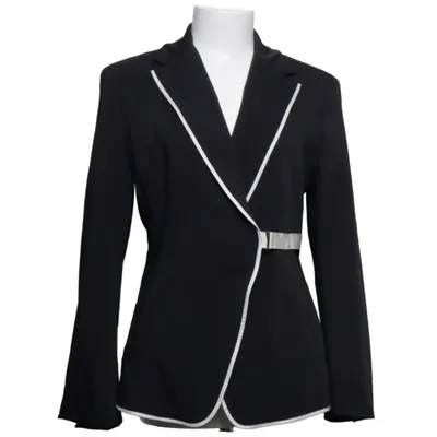 Blazer (Noir, Beige) de Sportmax by MaxMara Coton, Élasthane, Polyamide, Soie