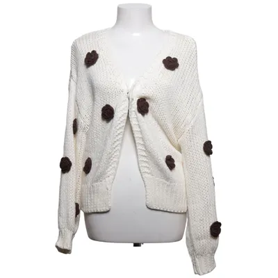 Cardigan (White, Brown) from Effeny Cotton, Viscose